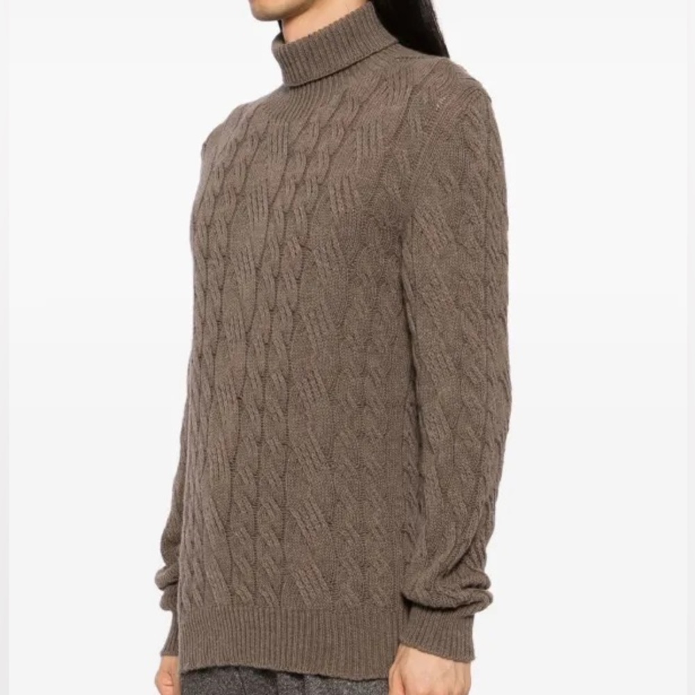 L.L. Bean Sweater Womens Small Vintage Cable Knit Lambs Wool Angora Turtleneck